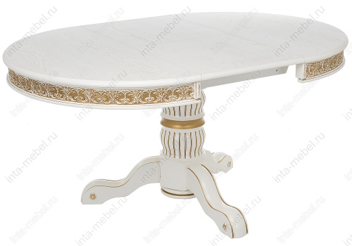 Стол Лорд молочный с золотой патиной. Фото №2