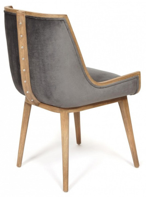 Кресло Secret de Maison BUGATTI ( mod. 20-35) красное дерево/ ткань флок (vittoria noire), 50*58*84 см, Античный дуб/ ткань серая фото Кресло Secret de Maison BUGATTI ( mod. 20-35) красное дерево/ ткань флок (vittoria noire), 50*58*84 см, Античный дуб/ ткань серая. Фото №2